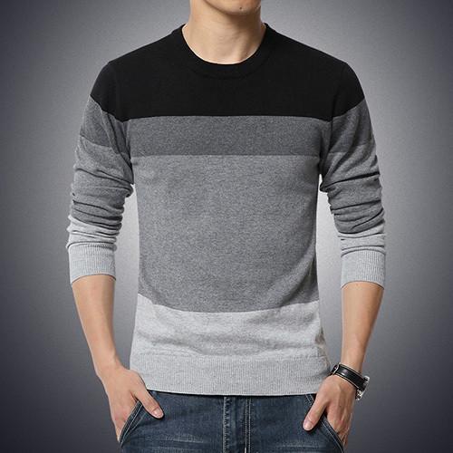 O-Neck Striped Sweater - Black / XS - HIS.BOUTIQUE